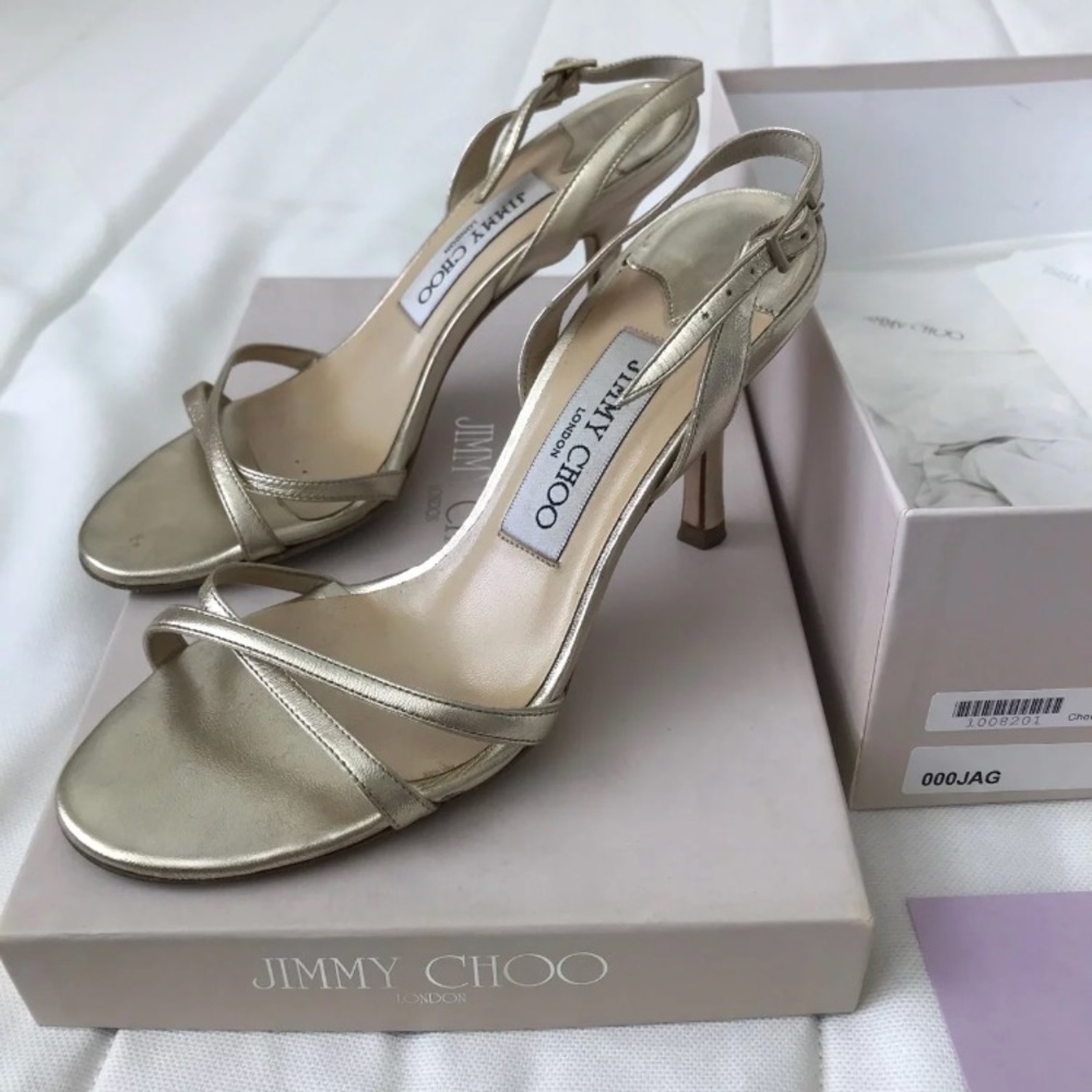 Jimmy Choo Gold heels 35